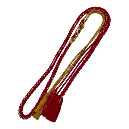 振袖　袋帯　帯締め　帯揚げ　セット　袷　Ｍサイズ　赤色　金糸　仕立て上がり　和装