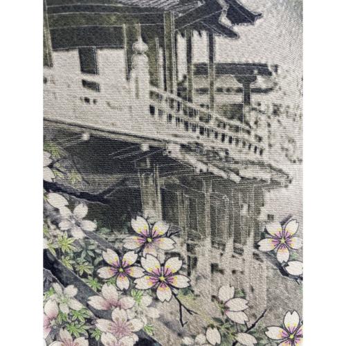 その他ブランド (ソノタブランド) 訪問着　袷　Mサイズ　清水寺　桜　藤色　灰色　和装 パープル