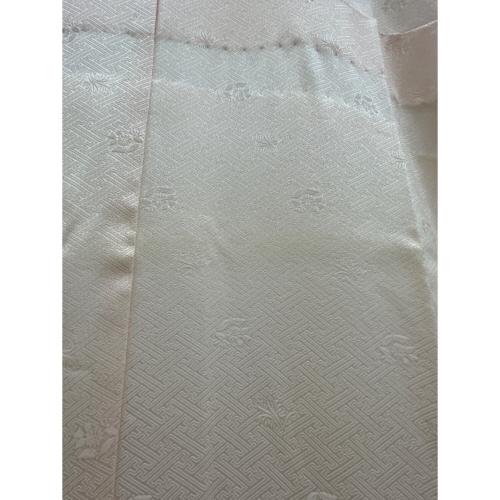 十七代京屋林蔵　本結城草木染め訪問着　袋帯　長襦袢　帯締め　帯揚げ　セット　袷　Lサイズ　落款有　木箱付　紬地　絞り　辻が花　紫色　仕立て上がり　和装