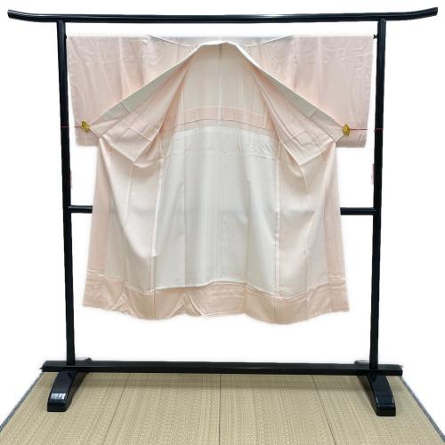 十七代京屋林蔵　本結城草木染め訪問着　袋帯　長襦袢　帯締め　帯揚げ　セット　袷　Lサイズ　落款有　木箱付　紬地　絞り　辻が花　紫色　仕立て上がり　和装