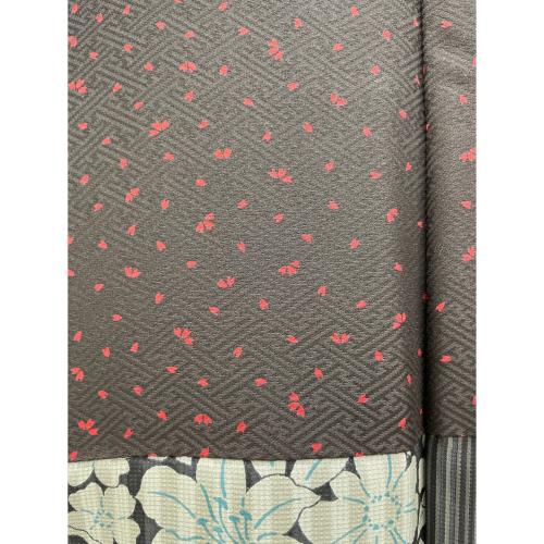 羽織　袷　Ｌサイズ　花柄　ツツジ　グレー　和装