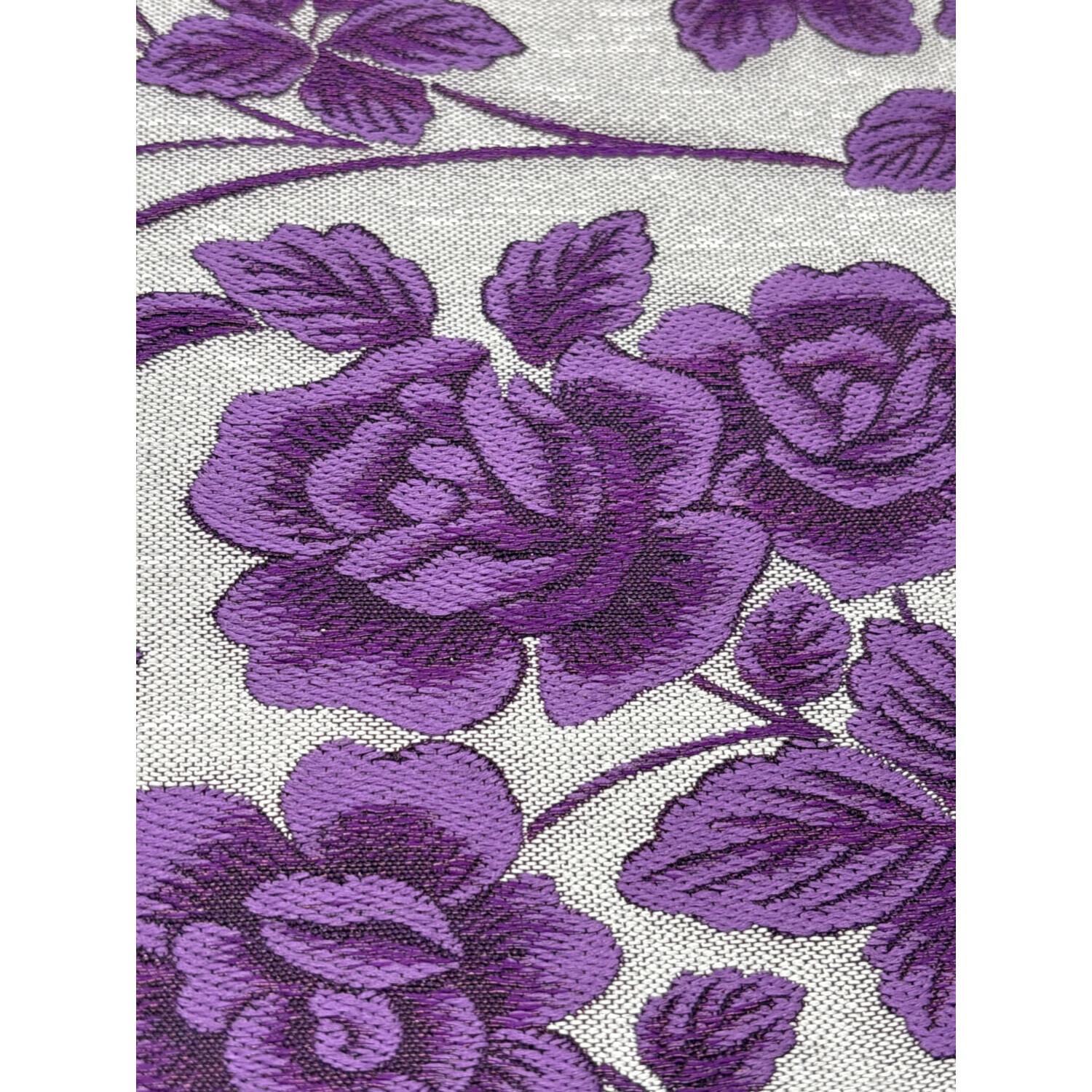 やまと 六通柄袋帯 西陣織 麗花美映文 薔薇 紫色 仕立て上がり 和装