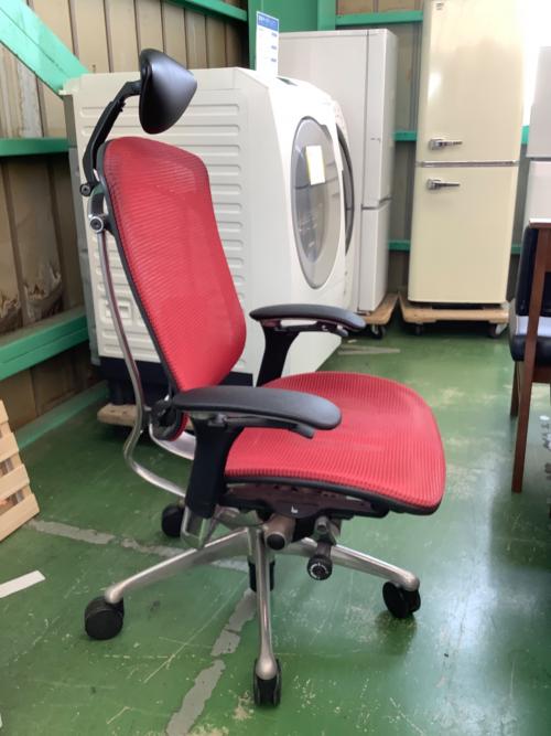 オカムラ オフィスチェア レッド 1人掛け