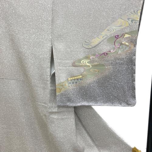 じゅらく　訪問着　Sサイズ　帝王紫　刺繍　吉祥文様　グレー　和装