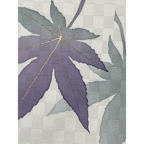 名古屋帯　紅葉　グレー　仕立て上がり　和装