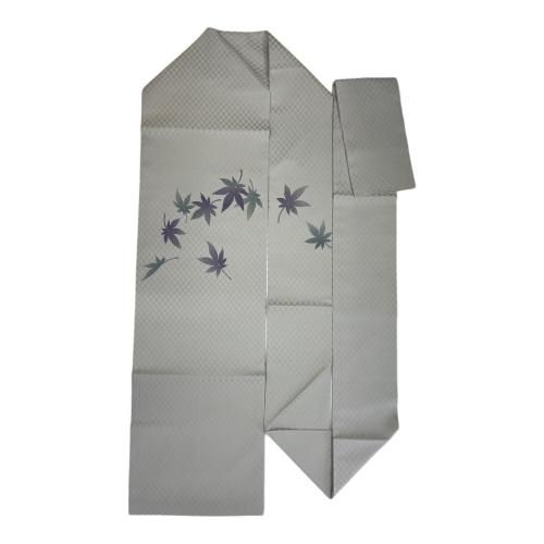 名古屋帯　紅葉　グレー　仕立て上がり　和装