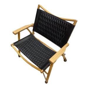 Kermit chair (カーミットチェア) アウトドアチェア DIA JACKET,ヒジラク,ノビタブラック付 ブラック カーミットチェアワイドカスタム(オーク)