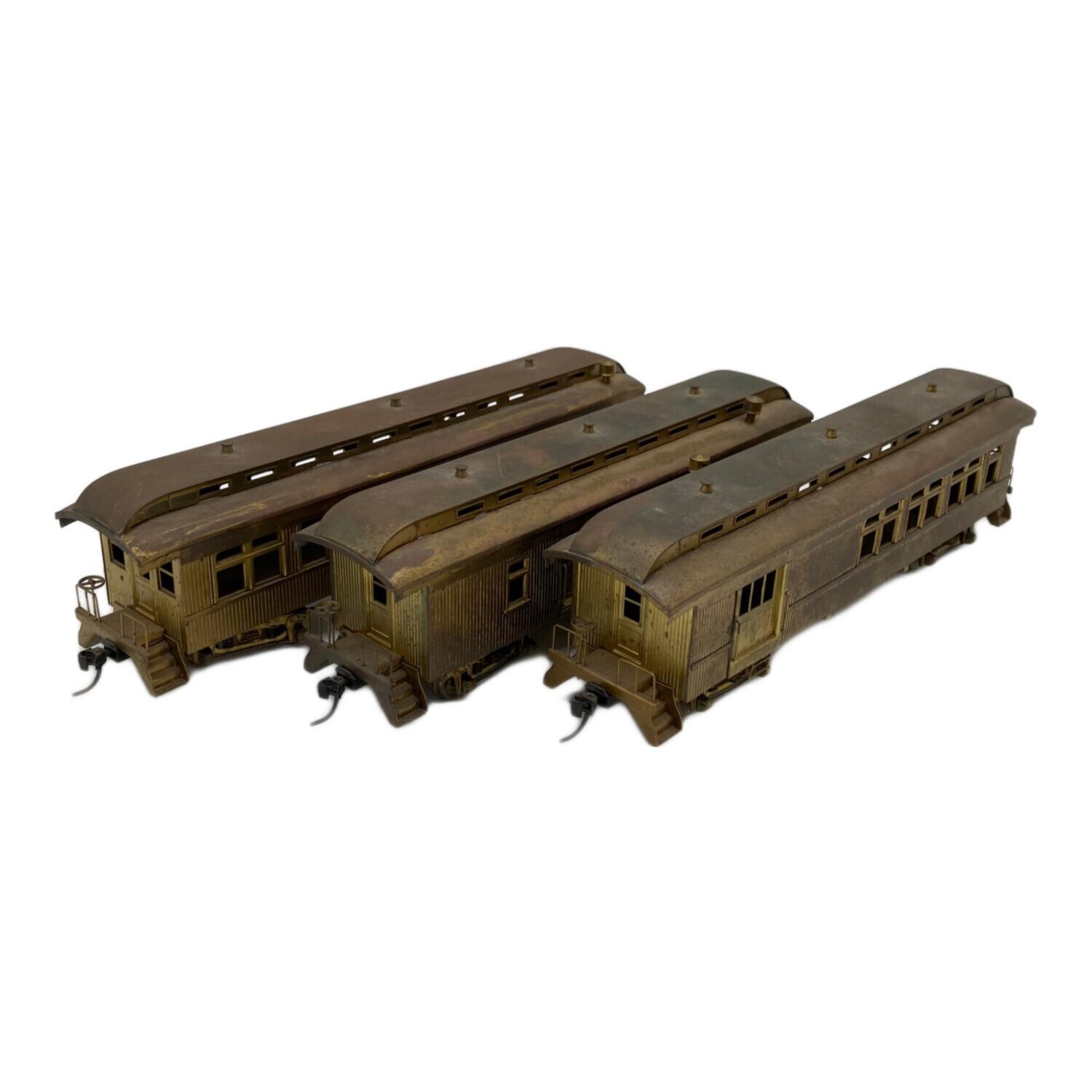 HOゲージ 3両セット 赤クリーム FUJIYAMA (フジヤマ) HOゲージ 劣化あり 真鍮 古典客車3両セット