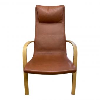 カンディハウス ハイバックチェアー ブラウン 牛革 ライナス