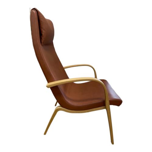 カンディハウス ハイバックチェアー ブラウン 牛革 ライナス