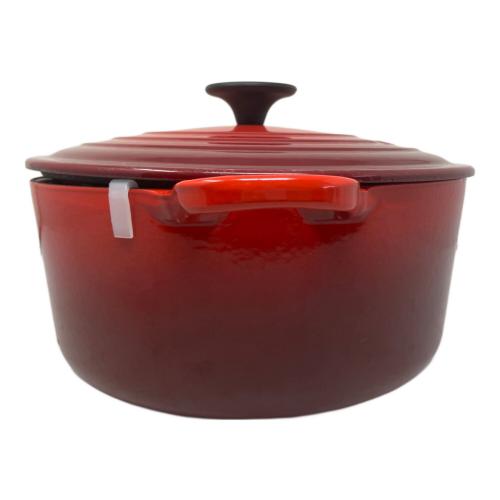 LE CREUSET (ルクルーゼ) 両手鍋 SIZE 24cm レッド ココット・ロンド　チェリーレッド