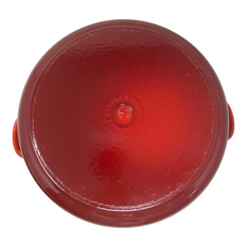 LE CREUSET (ルクルーゼ) 両手鍋 SIZE 24cm レッド ココット・ロンド　チェリーレッド