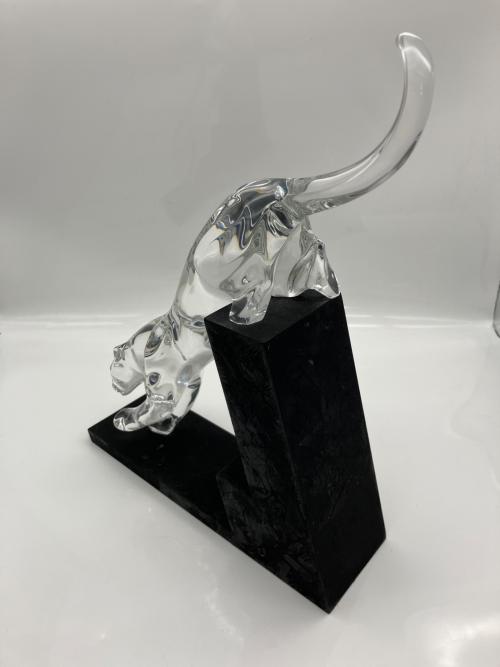 Baccarat (バカラ) パンサーリープ クリスタルフィギュリン　※台座難あり