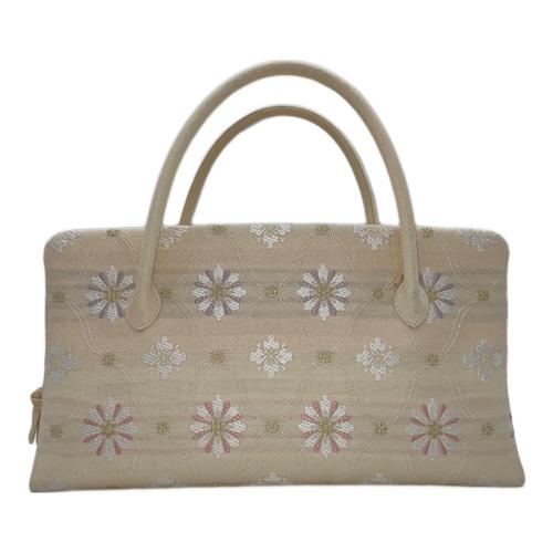 伊と忠　和装バッグ　利休バッグ　ベージュ　花菱