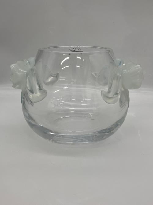 LALIQUE (ラリック) フラワーベース 蘭モチーフ オパールセント