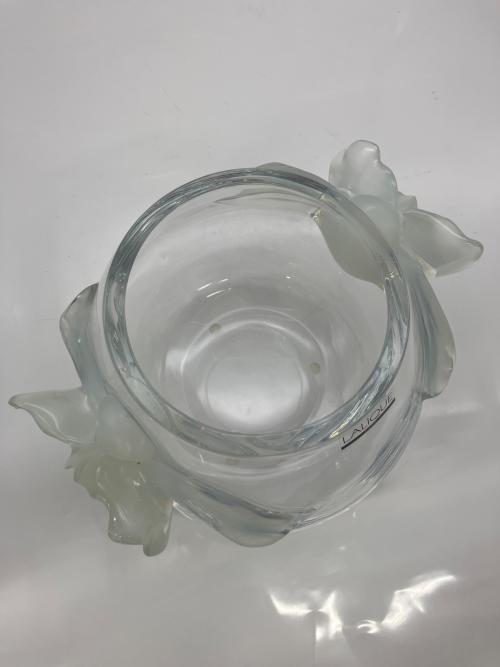 LALIQUE (ラリック) フラワーベース 蘭モチーフ オパールセント