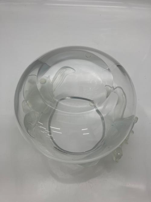 LALIQUE (ラリック) フラワーベース 蘭モチーフ オパールセント