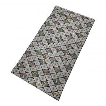 小森草木染工房　全通柄袋帯　花舞　両面　灰色　和装　仕立て上がり