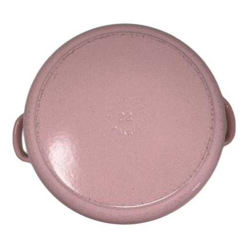 LE CREUSET (ルクルーゼ) 両手鍋 SIZE 22cm ピンク ココット・ロンド