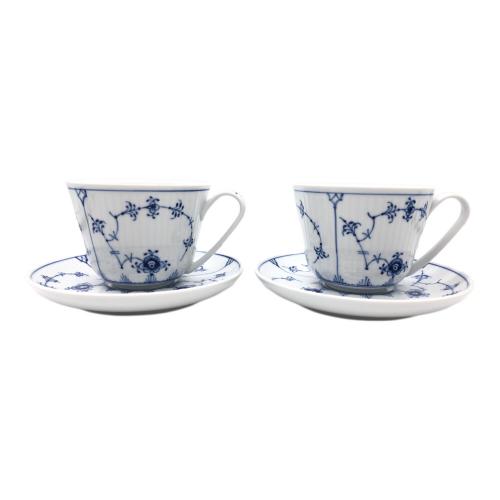 ROYAL COPENHAGEN (ロイヤル・コペンハーゲン) カップ&ソーサー ブルーフルーテッド・プレイン　2Ｐｾｯﾄ
