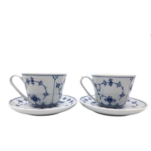 ROYAL COPENHAGEN (ロイヤル・コペンハーゲン) カップ&ソーサー ブルーフルーテッド・プレイン　2Ｐｾｯﾄ