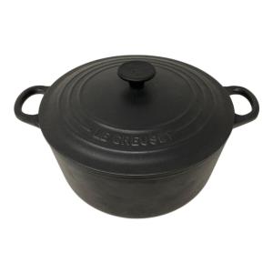 LE CREUSET (ルクルーゼ) 両手鍋 22cm マットブラック ココット・ロンド