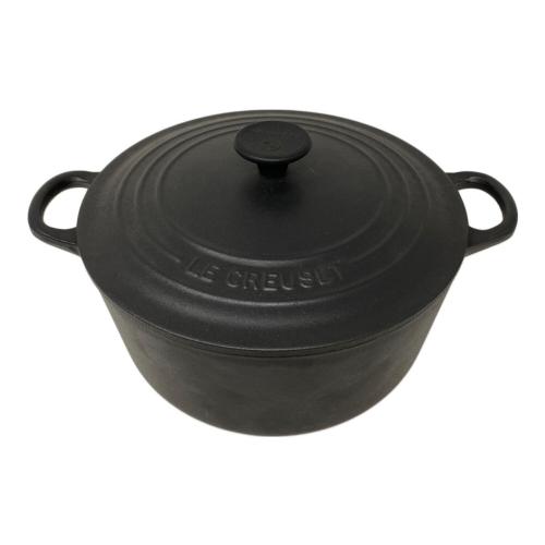 LE CREUSET (ルクルーゼ) 両手鍋 22cm マットブラック ココット・ロンド