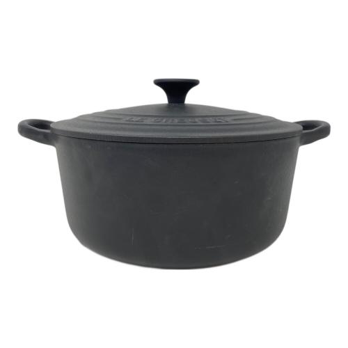 LE CREUSET (ルクルーゼ) 両手鍋 22cm マットブラック ココット・ロンド