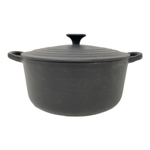 LE CREUSET (ルクルーゼ) 両手鍋 22cm マットブラック ココット・ロンド