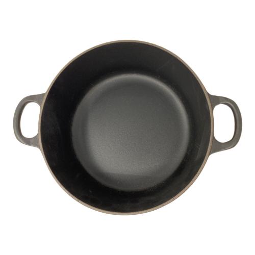 LE CREUSET (ルクルーゼ) 両手鍋 22cm マットブラック ココット・ロンド
