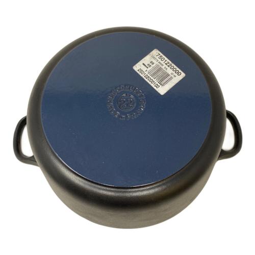 LE CREUSET (ルクルーゼ) 両手鍋 22cm マットブラック ココット・ロンド