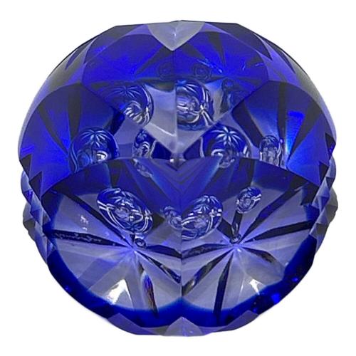 新品同様 薩摩切子 ペーパーウェイト 薩摩の雫 ブルー 薩摩切子 (サツマキリコ) ペーパーウェイト 薩摩の雫 島津磯斉彬竈