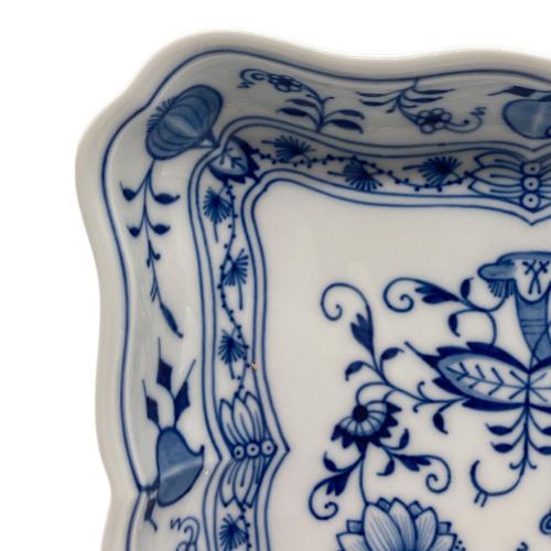 Meissen (マイセン) スクエアサラダディッシュ ブルーオニオン