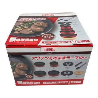 THERMOS (サーモス) フライパン＆鍋＆炒め鍋9点セット KSB-9A レッド
