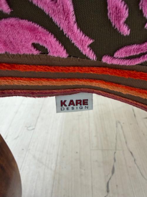 KARE (カレ) ウイングチェアー パッチワーク レッド Velvet