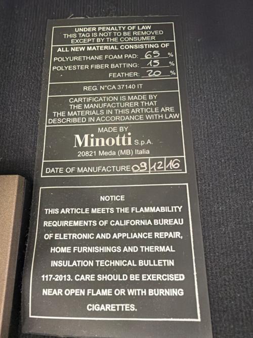Minotti (ミノッティ) L字ソファ アイボリー