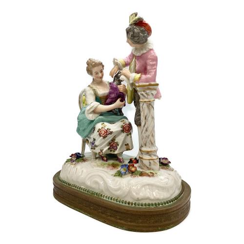 フィギュリン 「猫を愛でる男女」 Achille Bloch工房  1900年代初頭 フランス製
