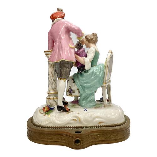 フィギュリン 「猫を愛でる男女」 Achille Bloch工房  1900年代初頭 フランス製