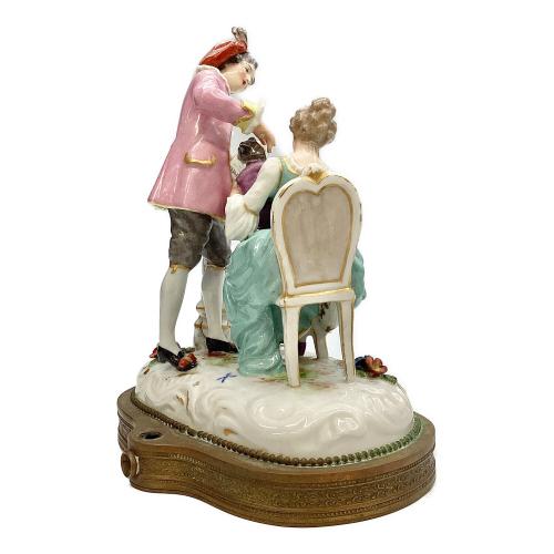 フィギュリン 「猫を愛でる男女」 Achille Bloch工房  1900年代初頭 フランス製