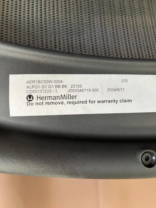 Herman Miller (ハーマンミラー) アーロンチェア AERIB23DW-0004　グレー