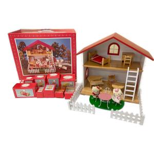 サンリオ　セキグチ　ハローキティのおうち+家具+人形2体セット　1986年
