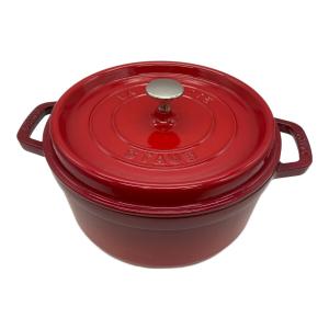 Staub (ストウブ) 両手鍋 24cm レッド ピコ・ココット ラウンド