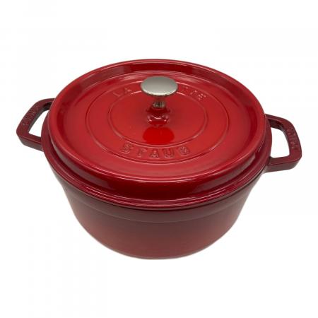 Staub (ストウブ) 両手鍋 24cm レッド ピコ・ココット ラウンド