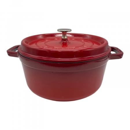 STAUB ココットラウンド鋳鉄製 両手鍋 24cm 赤 Staub (ストウブ) 両手鍋 24cm レッド ピコ・ココット ラウンド