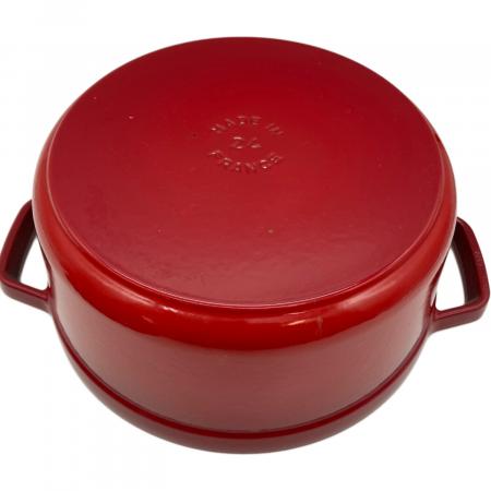 Staub (ストウブ) 両手鍋 24cm レッド ピコ・ココット ラウンド