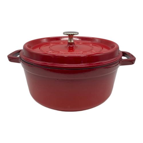 Staub (ストウブ) 両手鍋 24cm レッド ピコ・ココット ラウンド