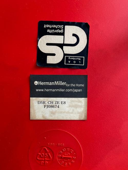 Herman Miller (ハーマンミラー) サイドシェルチェア GS刻印 ロッドワイヤーベース オレンジ