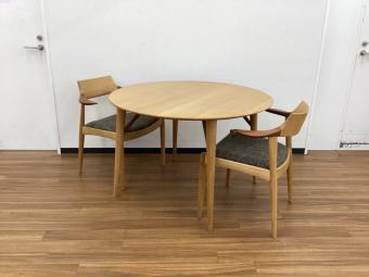 日進木工 (ニッシンモッコウ) ダイニング3点セット WHITE WOOD 幅:約110㎝