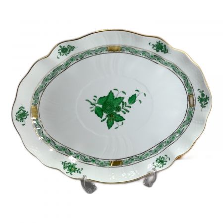 【新品未使用】ヘレンドオーバルディッシュ26㎝ Herend (ヘレンド) オーバルディッシュプレート アポニーグリーン