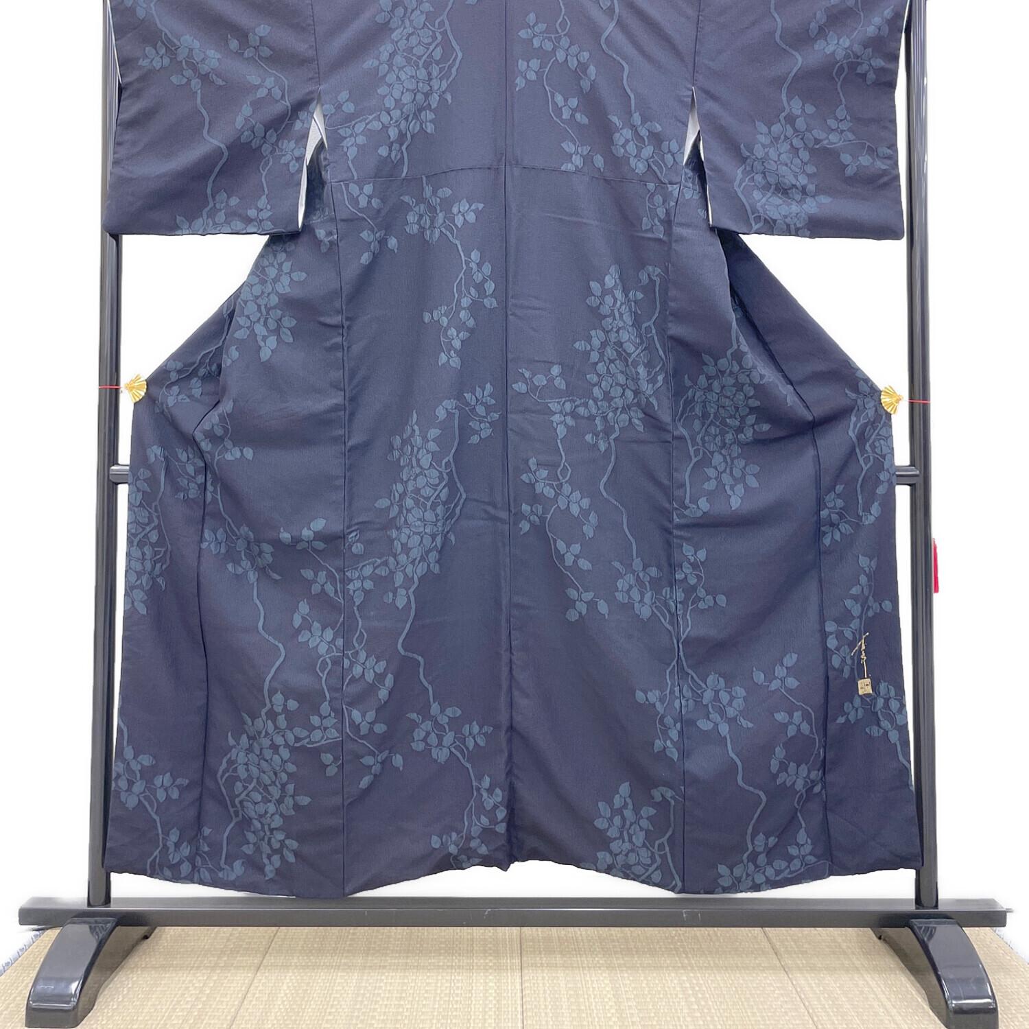 斉藤上太郎 小紋 袷 Mサイズ 落款有 JOTARO SAITO 紺色 和装